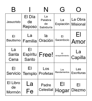 La Conferencia General Bingo Card