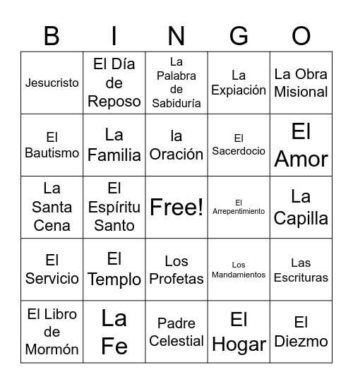 La Conferencia General Bingo Card
