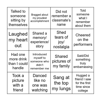 Party Bingo - You did it right if you crossed off all the boxes by the end of this evening Bingo Card