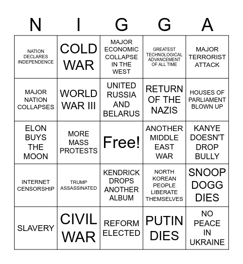 14/9/25 - 14/9/26 Bingo Card