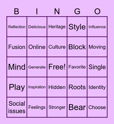 Shakira's Interview Bingo Card