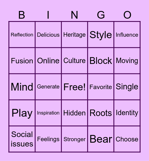 Shakira's Interview Bingo Card