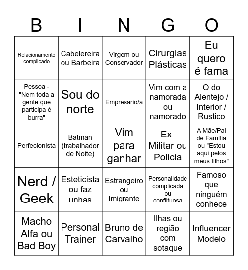 SS9 - Familia Bingo Card