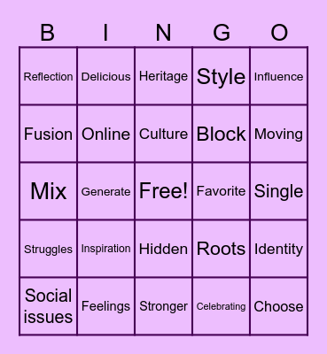 Shakira's Interview Bingo Card