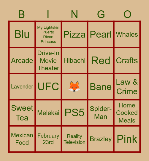 All About The Parents Bingo Card