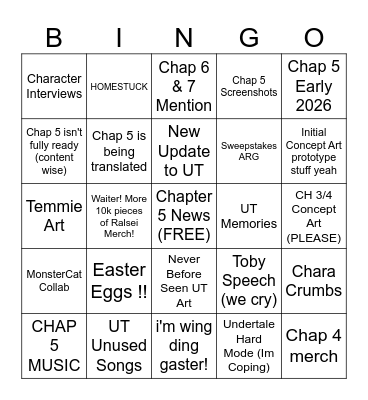 NEWSLETTER BINGO Card