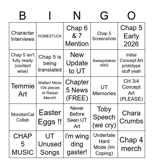 NEWSLETTER BINGO Card