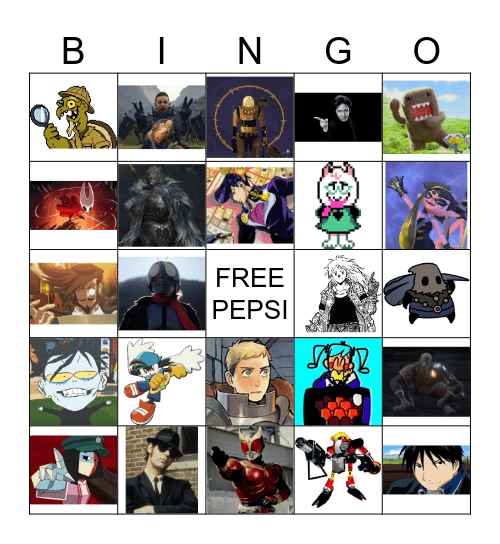 Favorite Character Bingo Card
