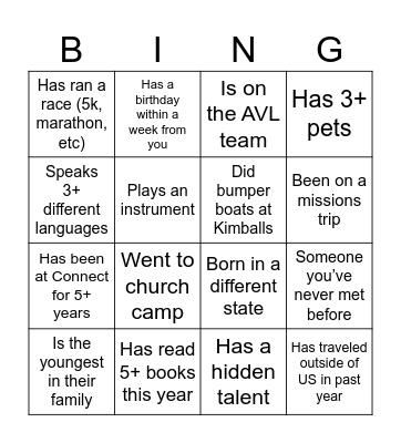 HOODS Bingo Card