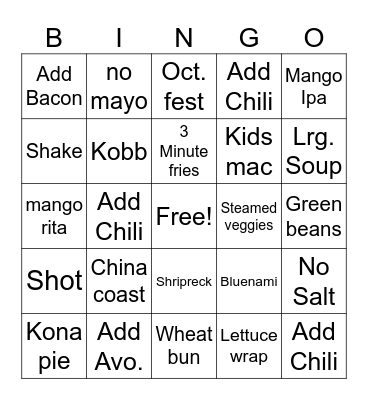 Islands Sever Bingo!!! Bingo Card