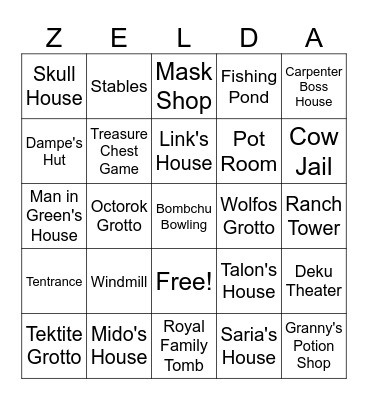 Entrance Bingo Card