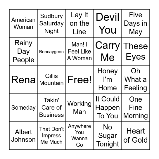 Oh Canada - Camping Bingo Card