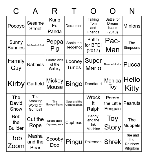Imsuperdum0iq's favorite Shows Bingo Card