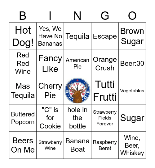 Food & Drink Bingo Card