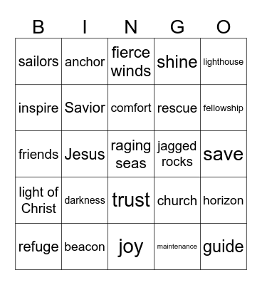 LIGHTHOUSE Bingo Card
