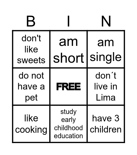 Get to know Bingo Card