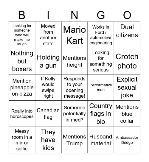 Cross Border Relations Bingo Card
