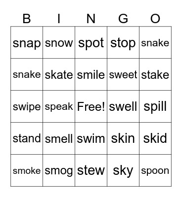 sm,sn,sw,sk,sp,st Bingo Card