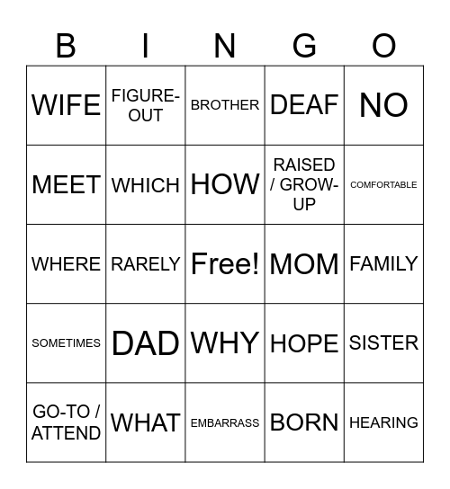 Guest Speaker Bingo Card
