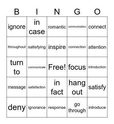 Good Bingo Card