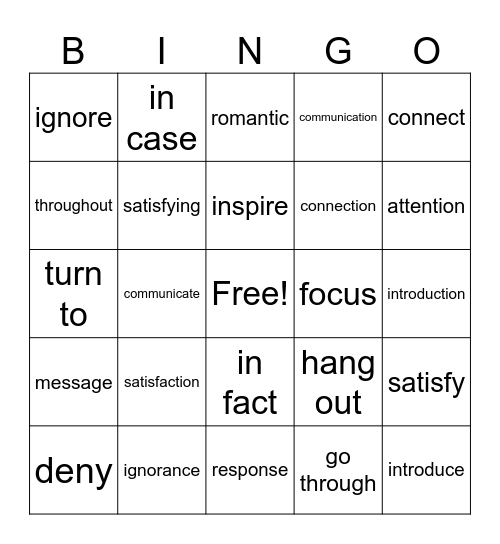 Good Bingo Card