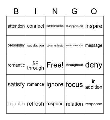 Good Bingo Card