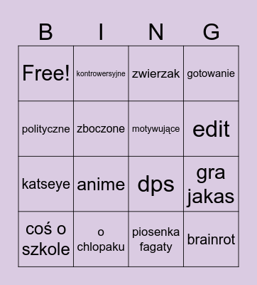 Bruh Bingo Card