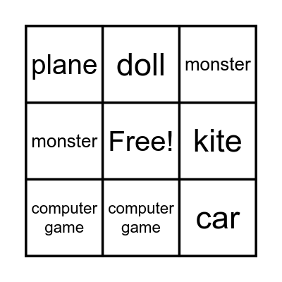Lesson 1 Bingo Card
