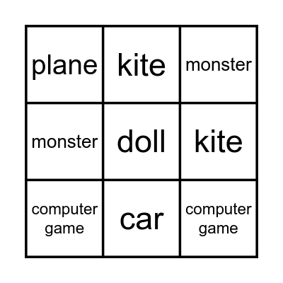 Lesson 1 Bingo Card