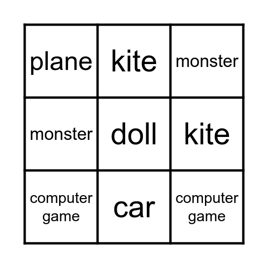 Lesson 1 Bingo Card