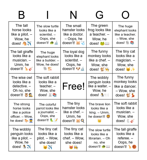 B6 L7 The tiny cat looks like a pilot. – Wow, she does! 😺✈️ Bingo Card