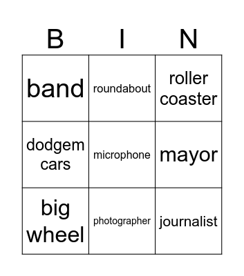 Well done, Ben and Lucy! Bingo Card