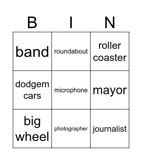 Well done, Ben and Lucy! Bingo Card