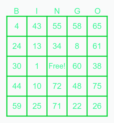 RL - JOANA Bingo Card