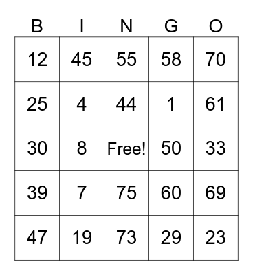 TRISH IS HERE Bingo Card