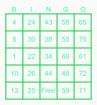 RL - JOANA Bingo Card