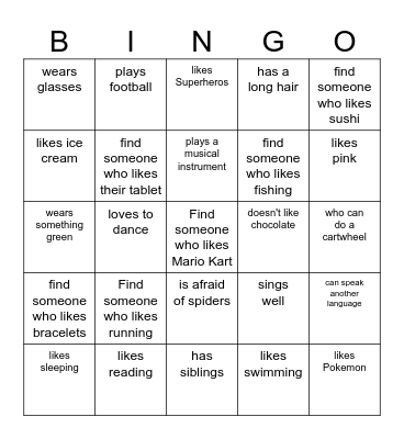 Find Someone Who... Bingo Card