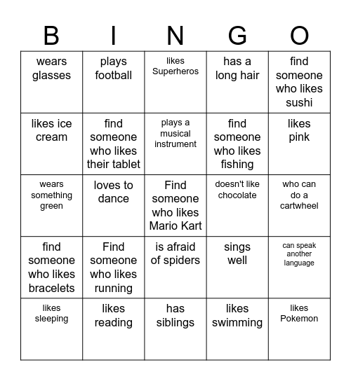 Find Someone Who... Bingo Card