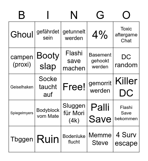 Erstes Bingo Card