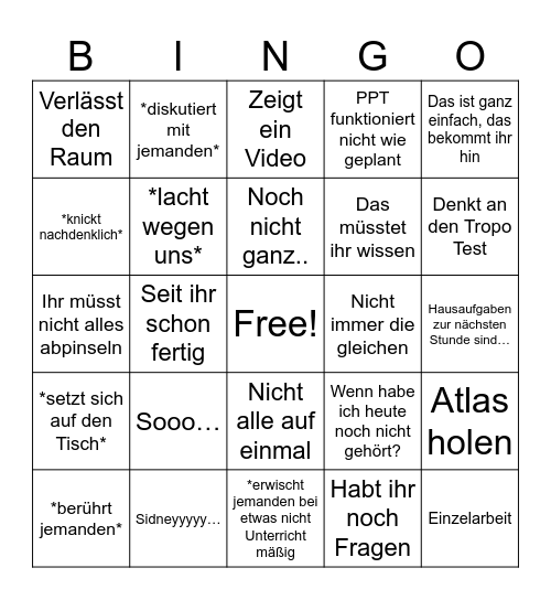 Reddmann Bingo Card