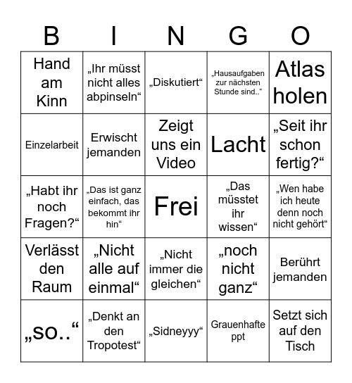 Geo Bingo Card
