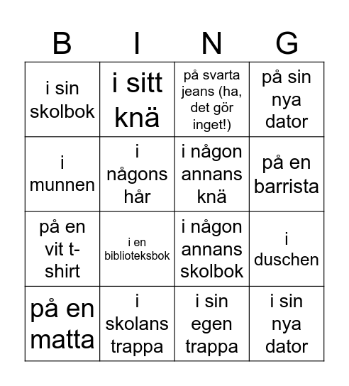 Frida spiller kaffe ... Bingo Card