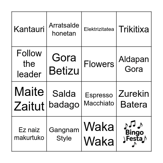 BingoFesta Galdakao Bingo Card