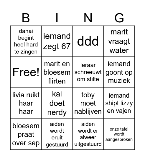 klassenbingo Card