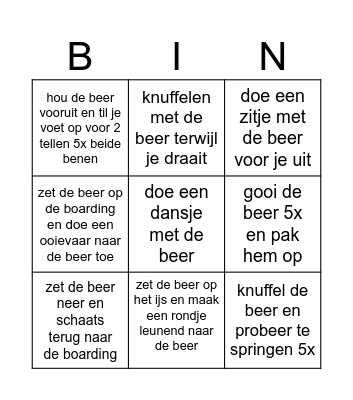 teddybeer bingo Card