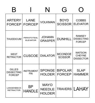 STERILE SERVICES WEEK Bingo Card