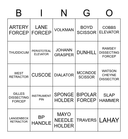 STERILE SERVICES WEEK Bingo Card