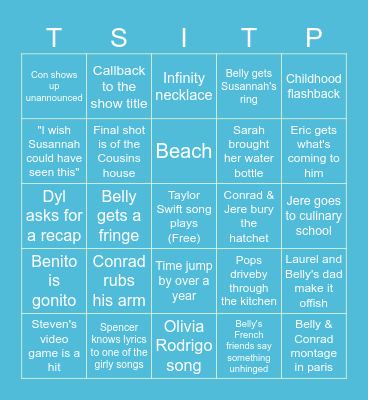 G Rd TSITP Finale Watch Party Bingo Card