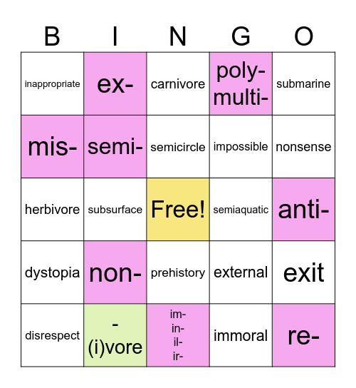 Affixes__ 2026 Bingo Card
