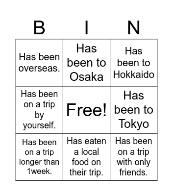 Bingo Card